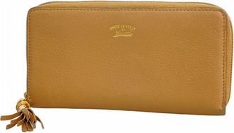 Gucci Beige Leather Long Wallet (Bi-Fold) (Pre-Owned)