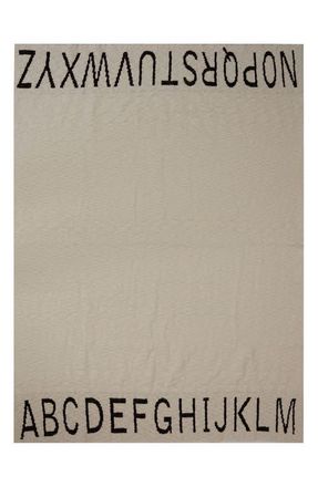 Lorena Canals ABC Knit Baby Blanket in Natural/black at Nordstrom