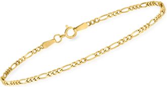 RS Pure by Ross-Simons 1.9mm 14kt Yellow Gold Figaro-Link Bracelet