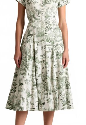 Alice & Olivia Lucy Roll Sleeve Midi Shirt Dress In Daybreak