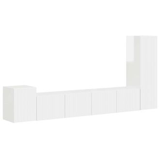 vidaXL Conjunto De Mueble De Tv 3 Pcs Brillante Madera De Ingenier&iacute;a Vidaxl
