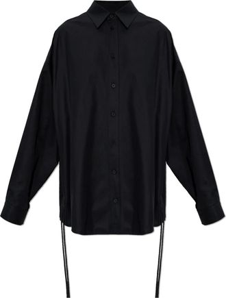 Balenciaga Het Oversized Shirt - Dames - Overhemden - Zwart - S - Katoen - Overhemden