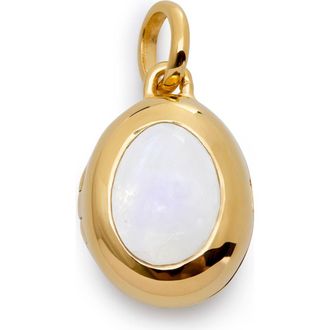 Monica Vinader Birthstone Locket Pendant in 18Ct Gold Vermeil /Moonstone at Nordstrom