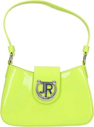 John Richmond Leren Schoudertas van Patentleer - Dames - Handtassen - Groen - ONE Size - Leer - Tassen