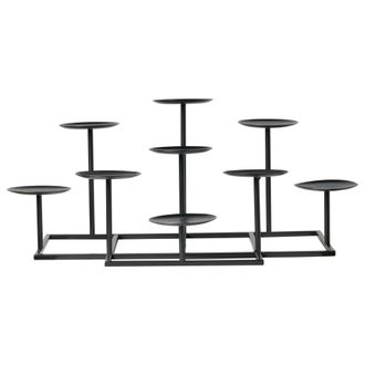 Beliani Candelero Con Estructura De Metal 23 Cm Negro Lamego