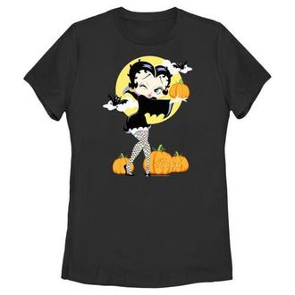 Betty Boop Womens Betty Boop Halloween Pumpkins Graphic T-Shirt in Black at Nordstrom, Size Xx-Large