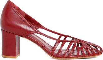 Sarah Chofakian Schoenen met blokhak en uitgesneden details - Rood