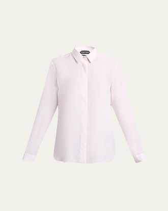 Tom Ford Silk Crepe De Chine Button-Down Blouse