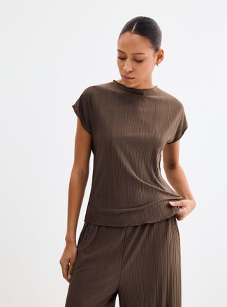 Sams&oslash;e & Sams&oslash;e Wrinkled cap-sleeve T-shirt