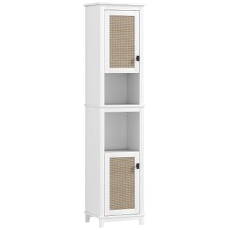 HOMCOM Columna de ba&ntilde;o 40x30x167.5 cm blanco