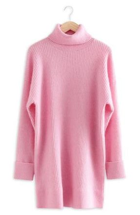 & Other Stories Oversized Turtleneck Sweater in Pink at Nordstrom Rack, Size Medium