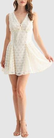 Lush Fit and Flare Minidress in Cream at Nordstrom Rack, Size Medium