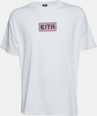 Kith White Logo Needlepoint Jersey T-Shirt