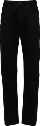 Tom Ford slim-leg cotton-blend jeans - men - Cotton/Calf Leather/Polyester/Cotton/Polyurethane - 38 - Black