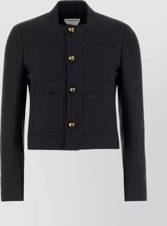 Bottega Veneta cotton blend blazer front pockets