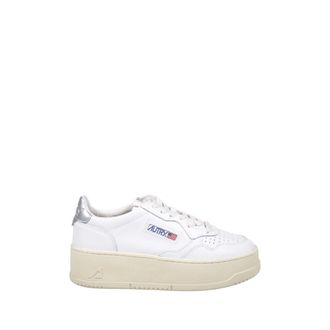 Autry Sneakers, female, White, Size: 10 US Low Platform Sneaker in White/Silver