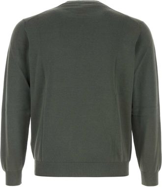 Fedeli Mens Girocollo Sweater Green Cotton