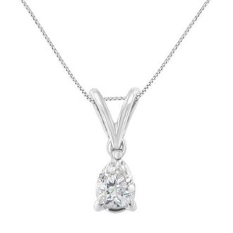 House of Brilliance 10K White Gold 1/5 cttw Diamond Pear Pendant Necklace at Nordstrom