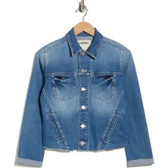 L'agence Janelle Slim Fit Raw Hem Denim Trucker Jacket in Ithaca at Nordstrom Rack, Size Xx-Small