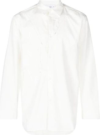 Post Archive Faction (PAF) Asymmetrisch Geknoopt Katoenen Shirt - Heren - Casual Overhemden - Wit - L - Katoen - Overhemden