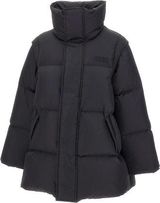 Maison Margiela Convertible Padded Jacket - Dames - Gewatteerde jassen - Zwart - S - Nylon - Jassen