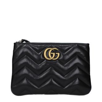 Gucci Marmont Pochette Damess Leer Zwart