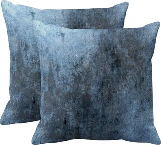 OEM Funda De Almohada De Una Sola Pieza Con Estampado Abstracto Azul-marr&oacute;n, 45 X 45 Cm, Decoraci&oacute;n Retro Moderna, Compatible Con Cojines Cuadrados Est&aacute;nd