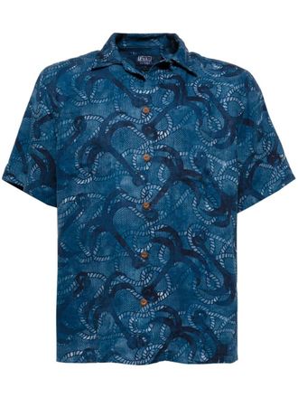 Polo Ralph Lauren marble graphic-print shirt - Blue