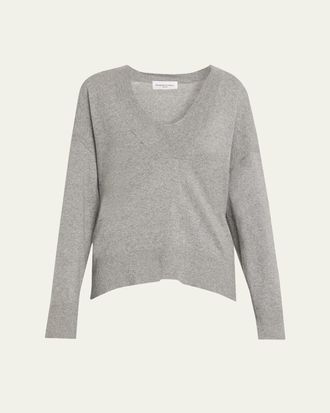 Brandon Maxwell Rivers V-Neck Cashmere Sweater