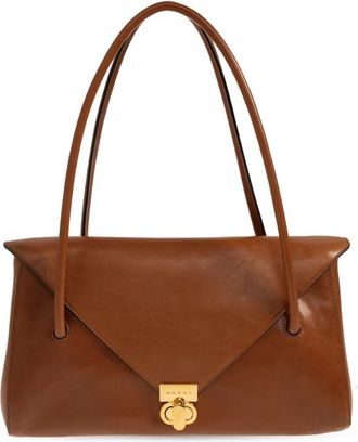 Marni East/West Schoudertas - Dames - Schoudertassen - Bruin - ONE Size - Katoen - Tassen