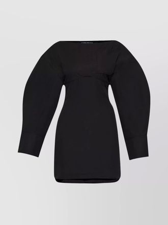 Jacquemus cotton poplin cutout belted mini shirt dress