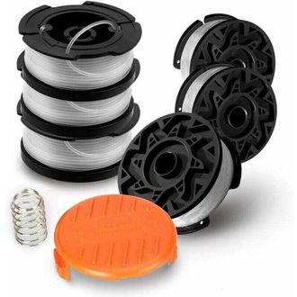 OEM Paquete De 8 Carretes De Hilo Vicrays A6485 A6481 Para Desbrozadoras Black & Decker, Hilo De Nailon De 6 X 9 M, 1,65 Mm De Di&aacute;metro + 2 Tapas + 2 Reso
