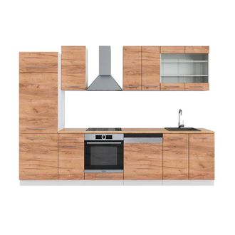 Vicco Mueble De Cocina Fame-line, Oro Potencia Roble/blanco, 300 Cm, Et Roble, Vicco