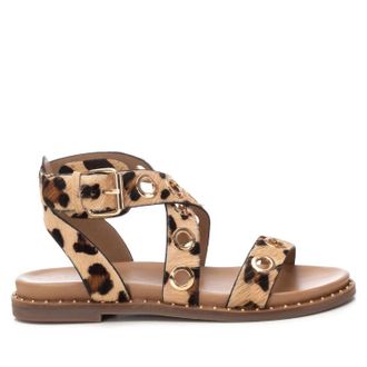 Xti Womens Gladiator Sandal With Eyelet Detail In Leopard