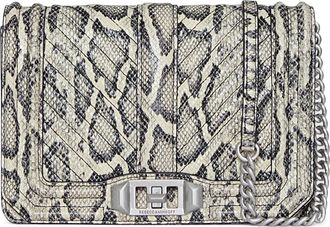 Rebecca Minkoff Chevron Quilted Small Love Crossbody Bag in Black/White Rm at Nordstrom Rack