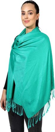 World of Shawls Pashmina Style All Seasons Handcrafted Wrap Shawl Stole Scarf (Bright Green)