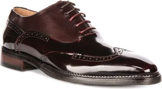 Justinreess England Harry Mens Hi Shine Brushed Lace Up Shoe Shoes (Wine, UK 9)