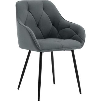 Woltu Set 1 Sedie Moderne da Cucina o Soggiorno in Velluto con Gambe in Metallo Grigio Scuro - Woltu