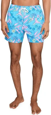 Chubbies The Flock Parties 5.5 (Classic Lined Swim Trunks) Mens Swimwear Turquoise/Aqua : 2XL, Polyester/Spandex