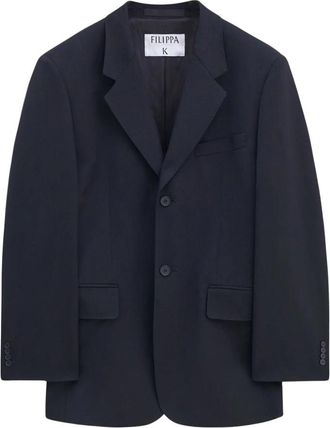 Filippa K Moderne Zandloper Blazer - Dames - Blazers - Zwart - XL - Wol - Jassen