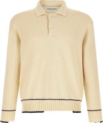 Golden Goose Beige Cotton Polo Sweater