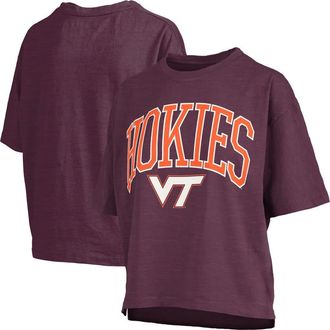 Pressbox Womens Pressbox Maroon Virginia Tech Hokies Nelson Arch Over Logo Waist Length Oversized Slub T-Shirt at Nordstrom, Size X-Large