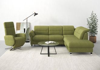 Sit&more Ecksofa »Grenoble L-Form mit Federkern« wahlweise mit Bettfunktion, Bettkasten, Arm- und Kopfteilverstellung