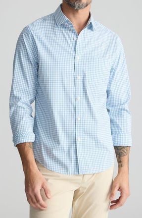 UNTUCKit Tattersall Check Wrinkle Free Cotton Button-Up Shirt in Blue Green at Nordstrom, Size Large