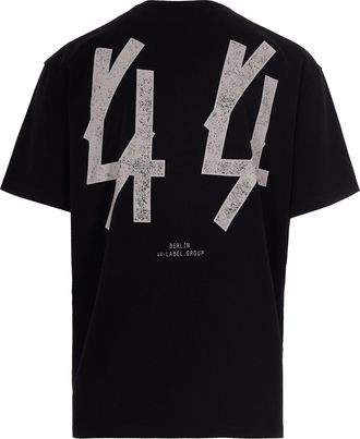 44 Label Group Mens T-Shirt Guestlist Black Cotton T-Shirts And Polos