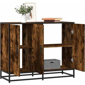 vidaXL Credenza Rovere Fumo 94x35x76 cm in Legno Multistrato - Vidaxl