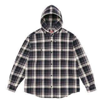 SUPREME SS26 Hooded Flannel Shirt Black SUP-SS26-205-BLK
