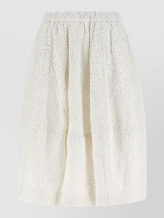 Comme Des Gar&ccedil;ons macram&eacute; midi skirt floral lace overlay