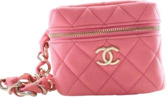 Chanel Pre-owned Vanity Bag - Dames - Vintage Tas - Roze - ONE Size - Leer - Vintage