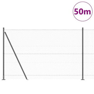Berkfield Home Hexagon Fence Grey 1.6x50 m Steel